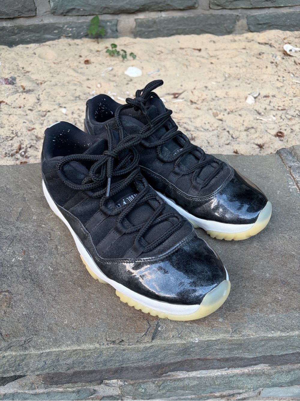 Jordan Men's Black Low-Top Sneakers with Icy Soles